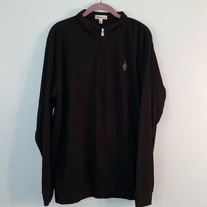 Mens Black Peter Millar 1/4 Zip cotton Blend Pullover.